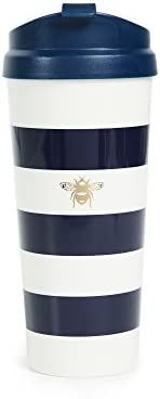 Kate Spade New York Insulated Thermal Travel Mug Tumbler, 16 Ounces, Navy Stripe (Bee) | Amazon (US)