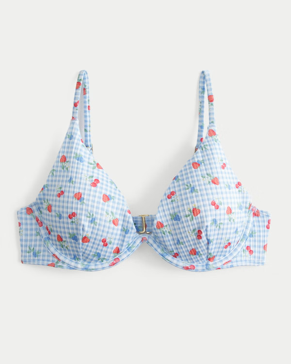 Ribbed Plunge Underwire Bikini Top | Hollister (US)