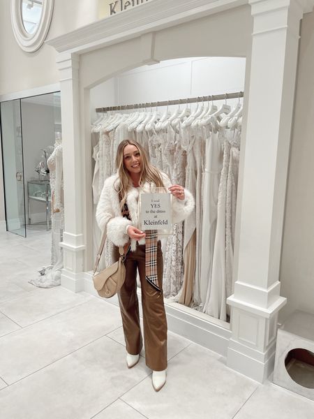 NYC wedding dress shopping fit at Kleinfelds! 🤍🤍🤍
I loved this white faux fur coat for a little touch of bridal for the day! Wearing a small in the leather pants and coat.

#ltkwedding #wedding #bridal #whitecoats #leatherpants #bridalshop 

#LTKstyletip #LTKtravel #LTKwedding