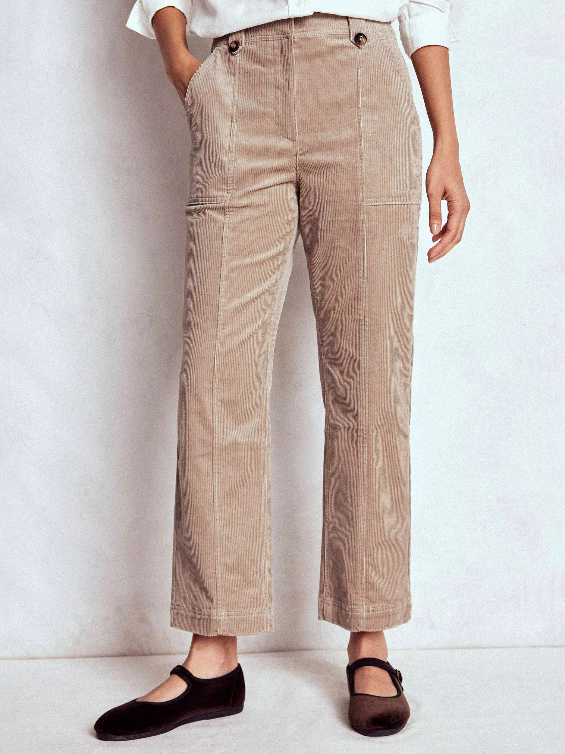 Boden Pimlico Corduroy Trousers, Natural | John Lewis (UK)