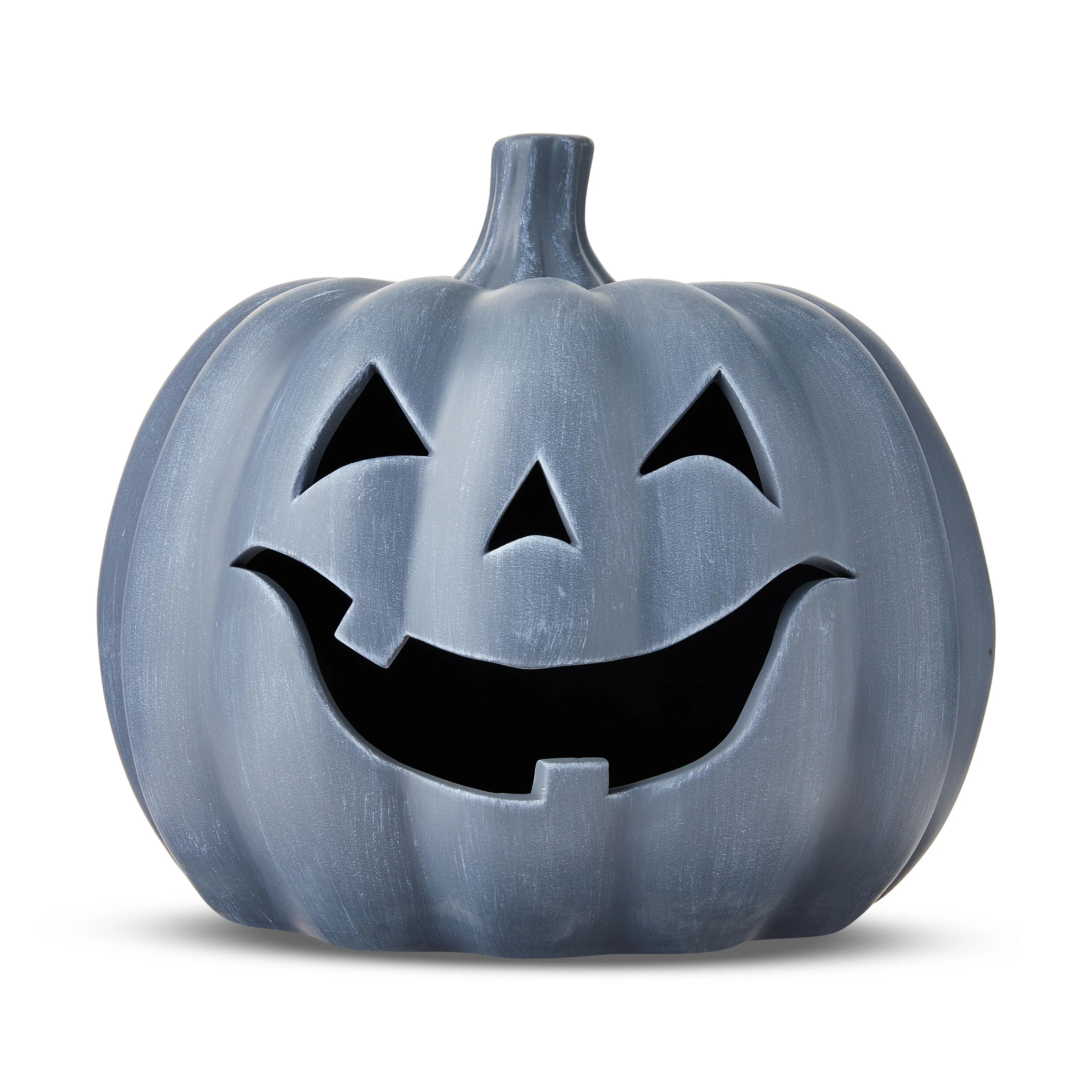 Clay Jack-o'-Lantern Tabletop Fall Halloween Decor, Gray, 9", by Way To Celebrate | Walmart (US)