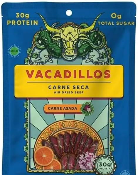 Vacadillos Carne Seca Air Dried Beef – Carne Asada Flavor, 12 oz | 15g Protein | 0g Sugar | Bol... | Amazon (US)