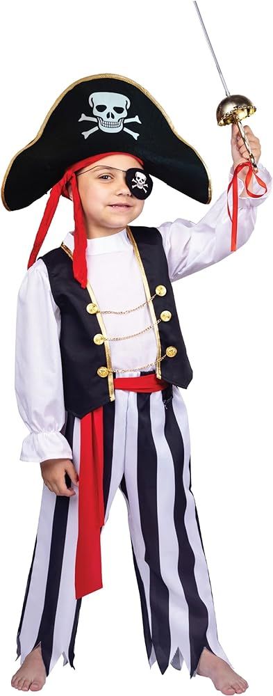 Pirate Costume for Boys - Kids Pirate Costume Set - Dress-Up Set Includes a Top, Pants, Eyepatch,... | Amazon (US)