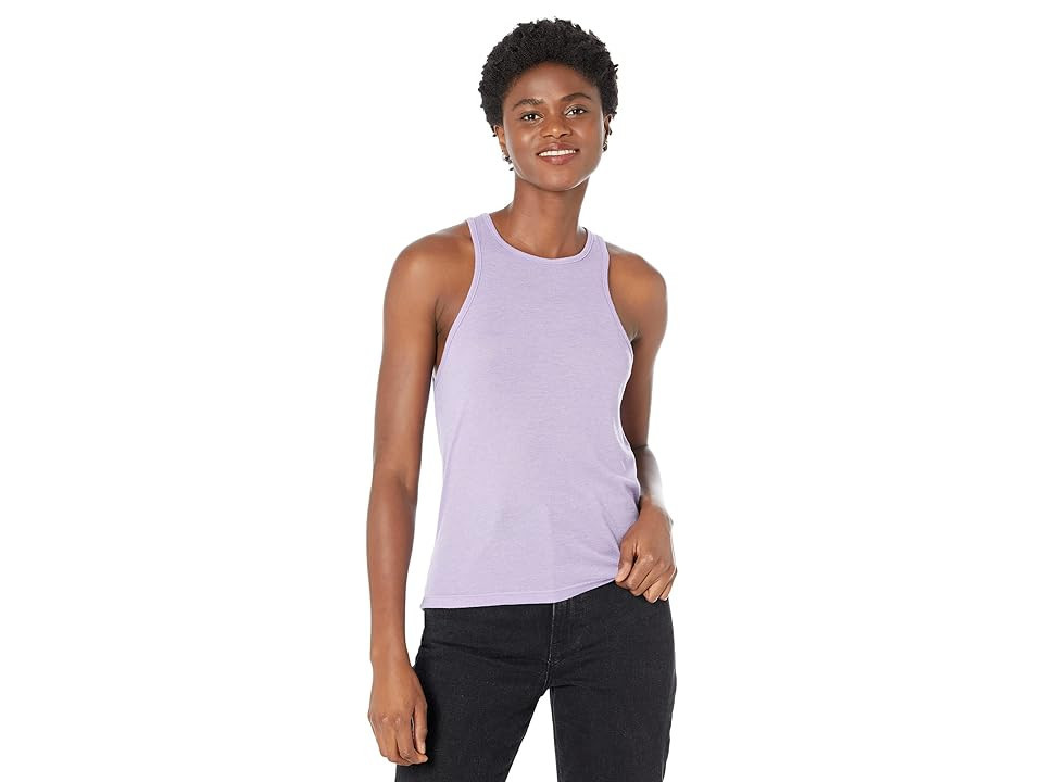 MONROW Sheer Racer Tank Top Women's Clothing Aster Purple : XL, Polyester/Rayon/Sheer | Zappos