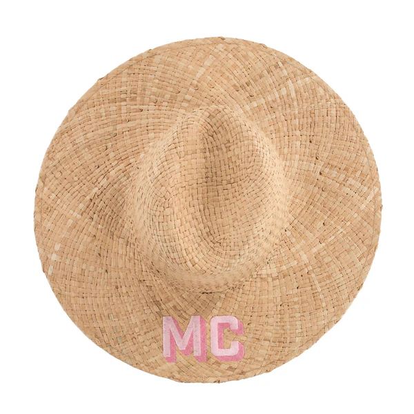 Embroidered Straw Beach Hat | Sprinkled With Pink