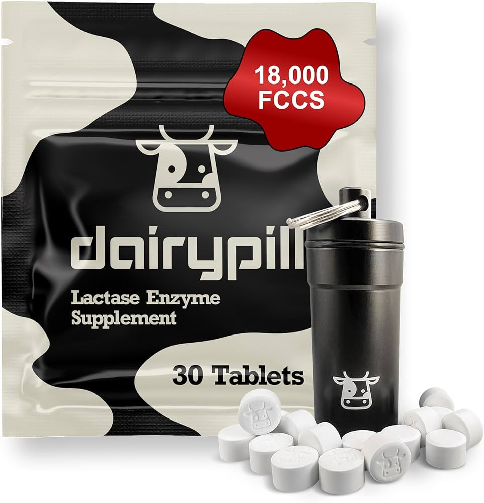 DairyPill Lactase Enzyme Supplements to Support Lactose Digestion, 18,000 FCCs per Pill, Portable... | Amazon (US)