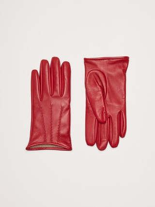 Cashmere-Lined Short Leather Gloves | Banana Republic (US)