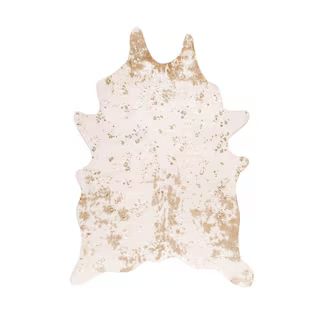 StyleWell Iraida Faux Cowhide Off-White 6 ft. x 8 ft. Shaped Accent Rug-BIBR01A-59077 - The Home ... | The Home Depot