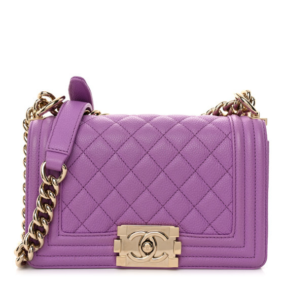 Caviar Quilted Small Boy Flap Purple | FASHIONPHILE (US)