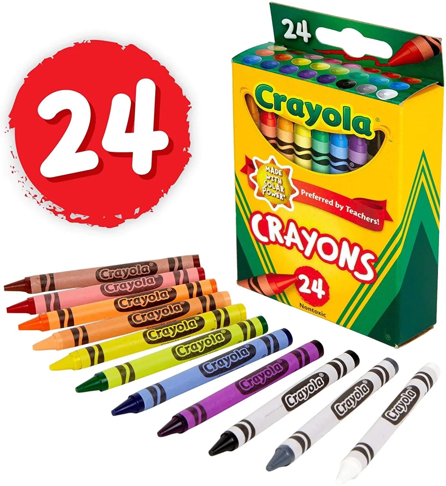 Crayola Classic Crayons, Assorted Colors, Back to School, 24 Count | Walmart (US)