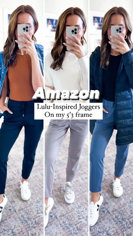Fall outfits. Casual outfits. Travel outfits. Amazon quick dry joggers (XS). Amazon sweatpants. Amazon bodysuits (XS). Amazon puffer jacket (XS). Amazon sweater (small). Amazon denim jacket (XS). Nike court vision Alta (TTS but size up if you are sometimes in-between sizes). Veja Esplar sneakers (runs a little big, size down). 

#LTKHoliday #LTKtravel #LTKshoecrush