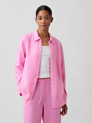 Linen-Blend Easy Shirt | Gap Factory