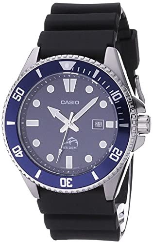 Casio Duro MDV106 dive-style watch with black dial and black resin strap