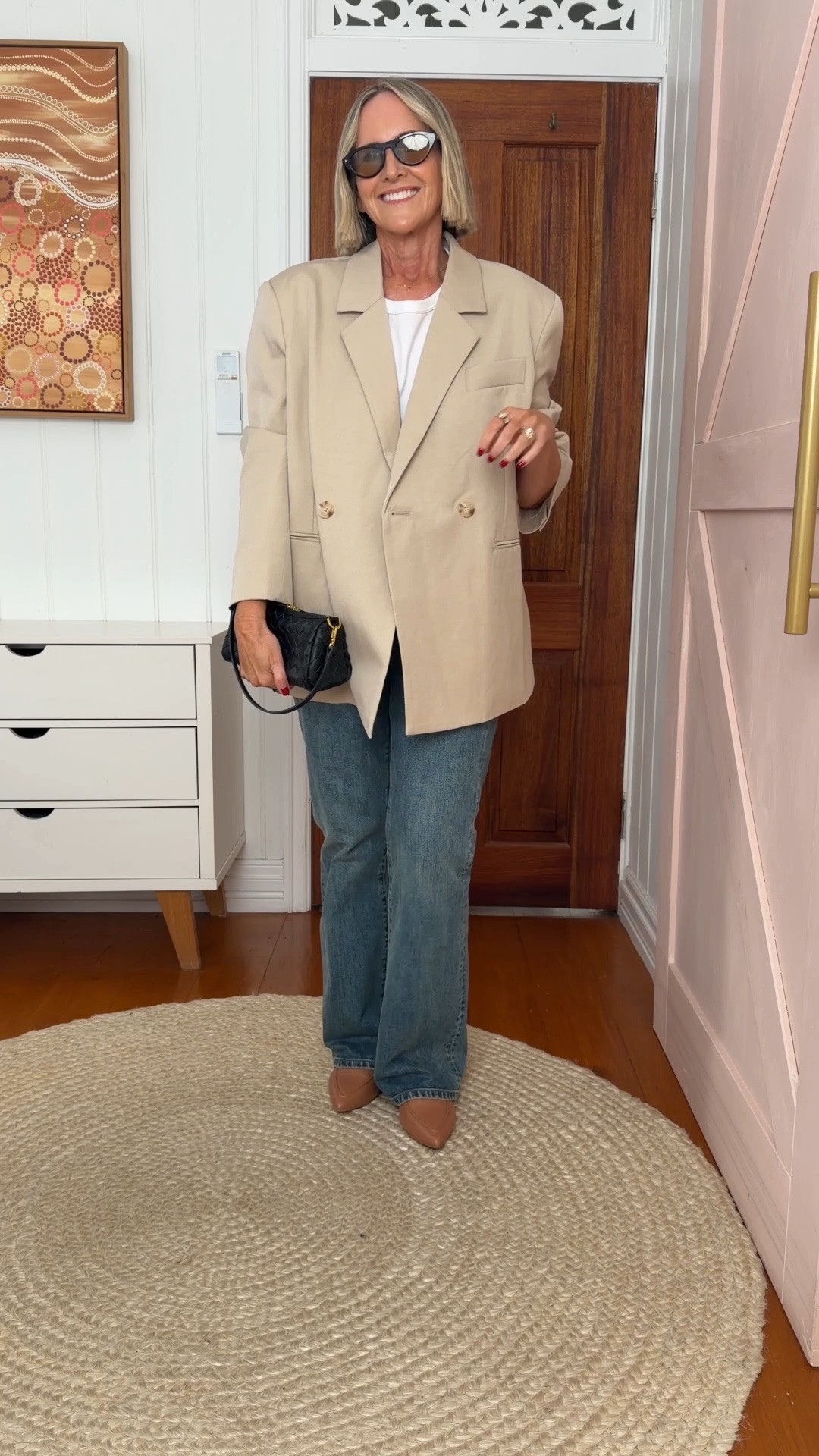Blazer + tee + jeans (my fall back look)

Blazer (not linked I’m I size M from small independent brand Detalj Studios

Tee: size L
Jeans: size 29 (restocking soon!)

Shoes: FRANKIE4 Briar loafers

#LTKaustralia #LTKover50style #LTKspring