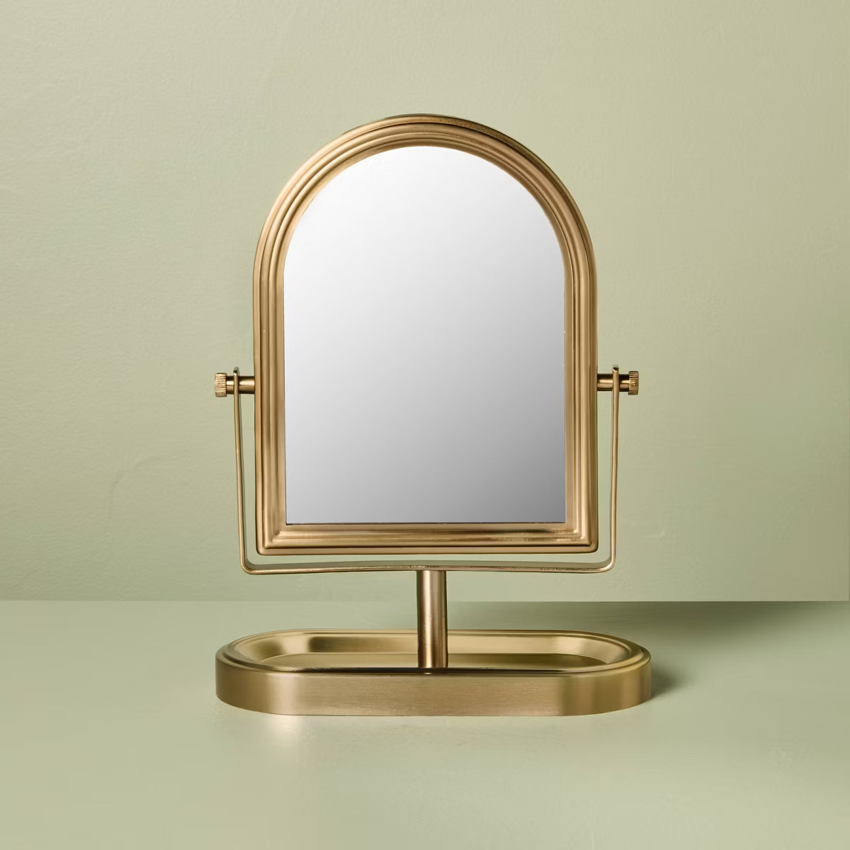 12"x9" Arch Vanity Mirror with Tray Brass Finish - Hearth & Hand™ with Magnolia | Target