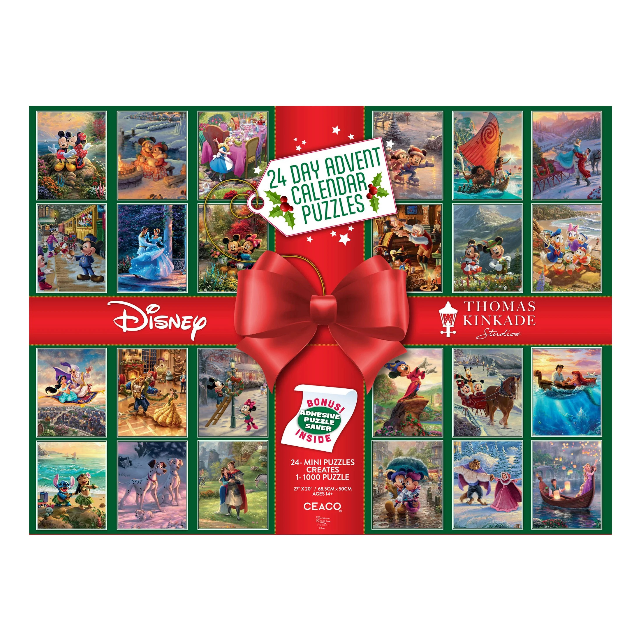 Ceaco Thomas Kinkade-Disney 1000-Piece 24-Day Advent Calendar Interlocking 27 x 20-Inch Jigsaw Pu... | Walmart (US)