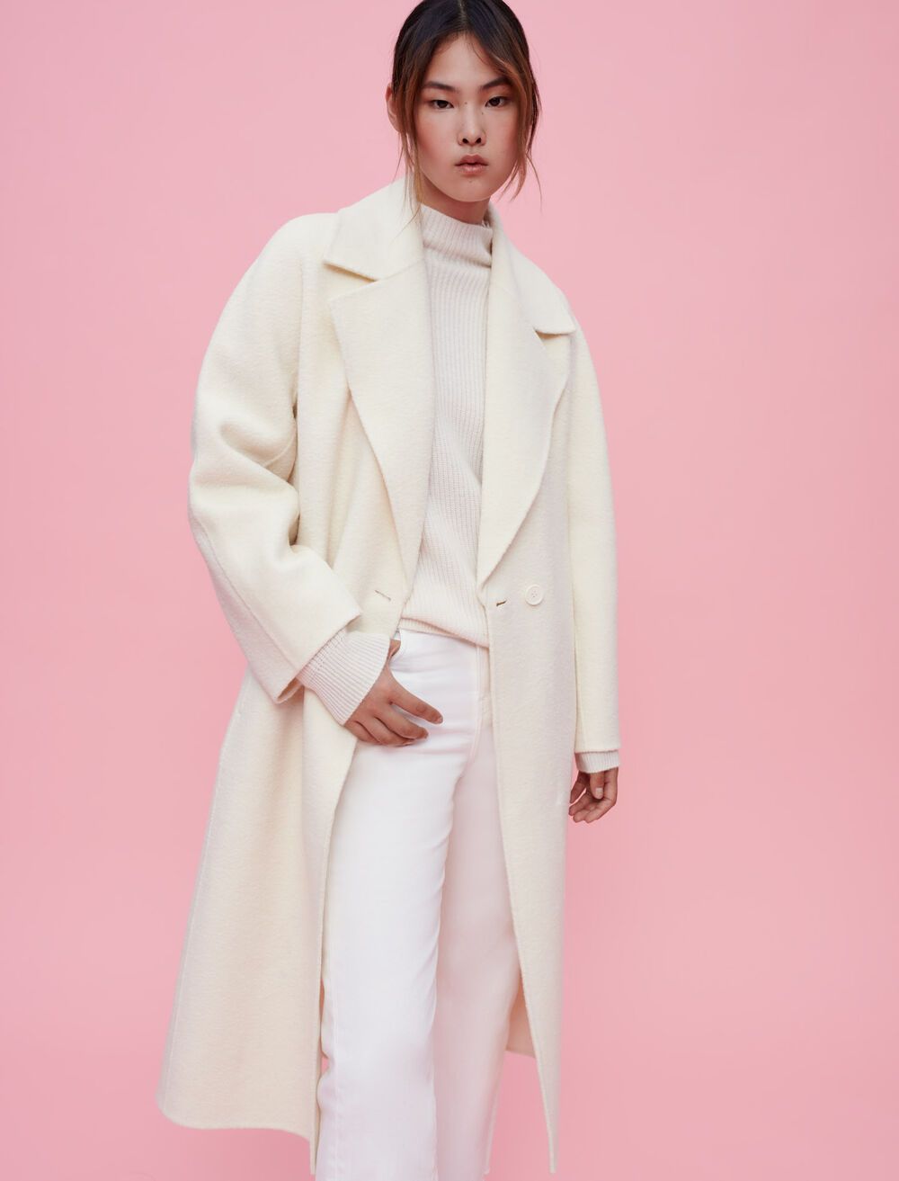 122GWENDAL Textured double-faced coat | Maje US