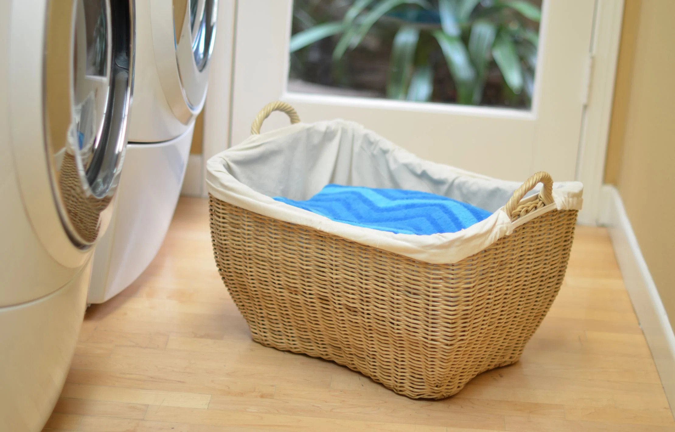 Gainey Wicker Laundry Basket with Handles | Wayfair North America