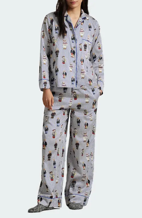 Polo Ralph Lauren Madison Cotton Pajamas in Snowfall Blue at Nordstrom, Size Large | Nordstrom