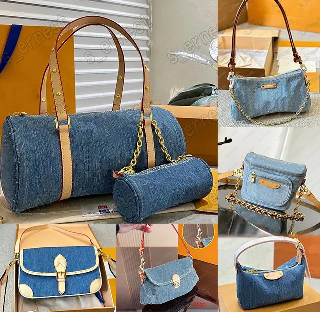 Save Big on Bulk Michael Kors Lydia Hobo Bag Denim Fabric Handbag Soft Portable Lady Chic Tote Ba... | DHGate