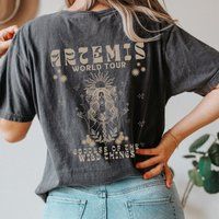Boho Artemis Shirt Distressed Band Tee Selene Moon Goddess Greek Mythology Poet Light Academia Appar | Etsy (UK)
