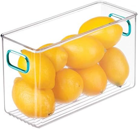 mDesign Deep Plastic Kitchen Pantry, Cabinet, Refrigerator, Freezer Food Storage Bin Container wi... | Amazon (US)