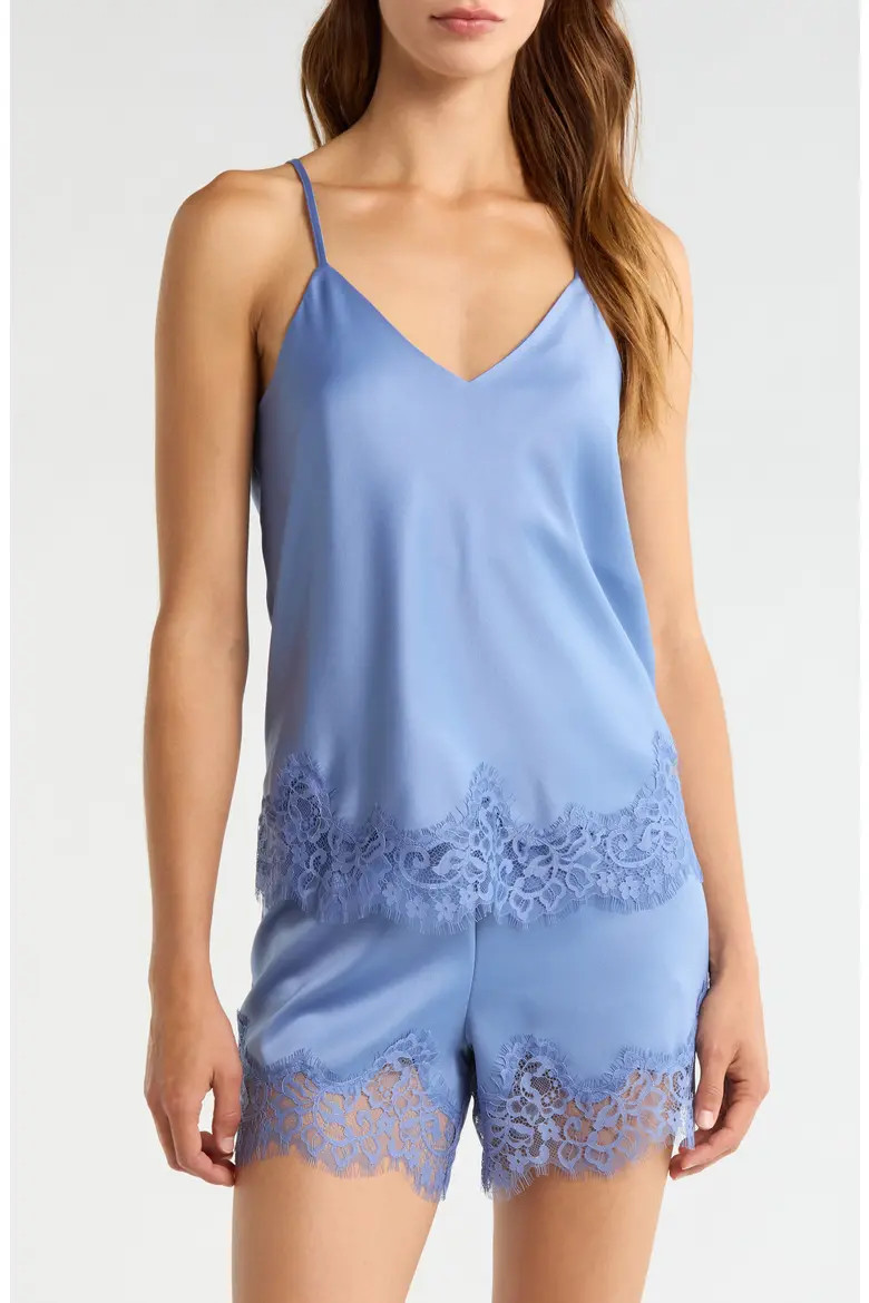 Lace Trim Satin Shortie Pajamas (Women) | Nordstrom | Nordstrom