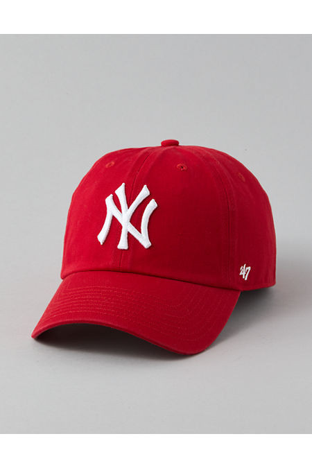 47 New York Yankees Baseball Hat Women's Bright Red One Size | American Eagle Outfitters (US & CA)
