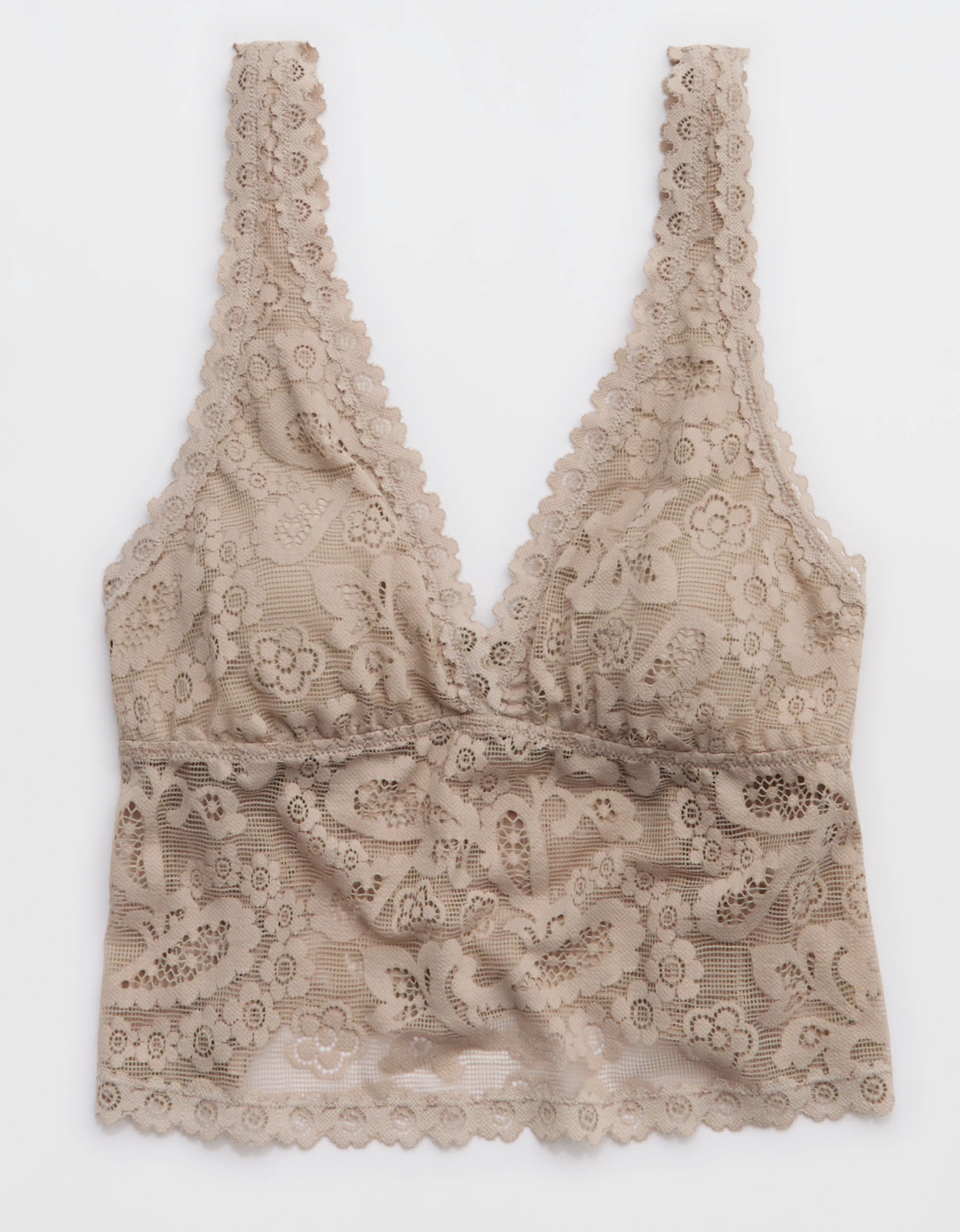 Show Off Paisley Lace Padded Plunge Tank Top | Aerie