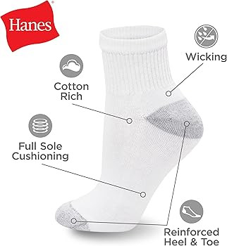 Hanes womens Value, Ankle Soft Moisture-wicking Socks, Available in 10 and 14-packs | Amazon (US)