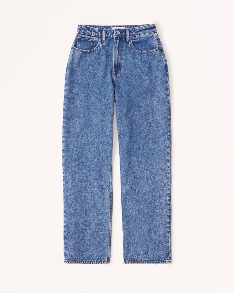 Curve Love High Rise Loose Jean | Blue Jeans Outfit | Abercrombie Jeans | Spring 2023 Outfits | Abercrombie & Fitch (US)