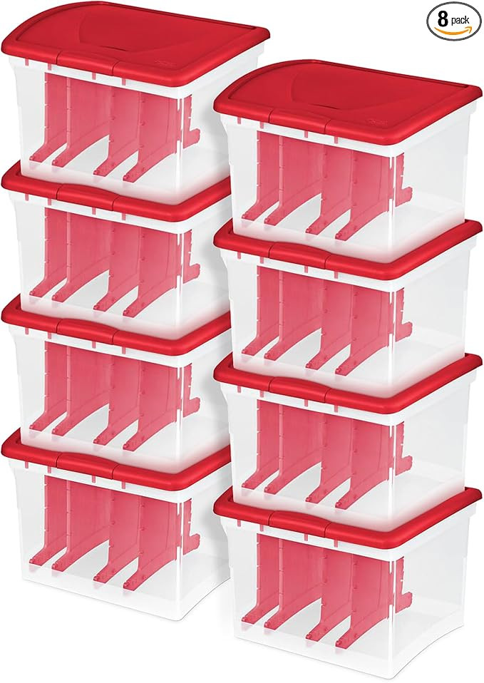 Sterilite Christmas Light and Garland Holiday Decor Home Organizer Clear Storage Container with R... | Amazon (US)