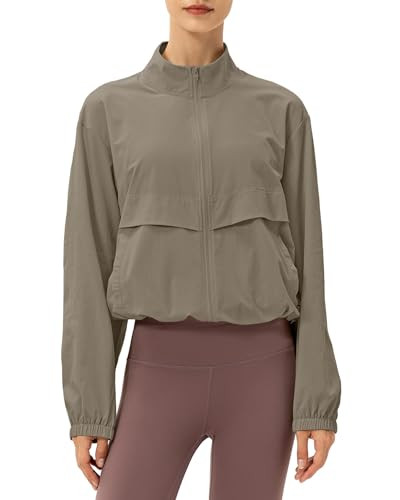 Women's Lightweight Zip Up Athletic Jacket Stand Collar Windproof Sun Protection Workout Outdoor ... | Amazon (US)