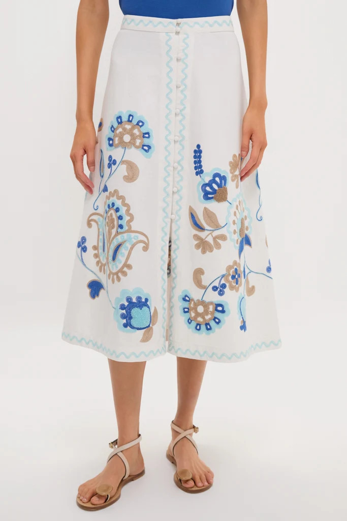 Folk Flower Embroidered Sadie Skirt | Tuckernuck (US)