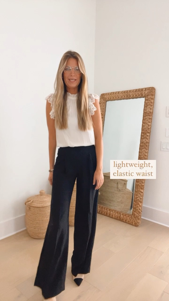 Stretch Crepe Pleated Wide Leg Pant curated on LTK