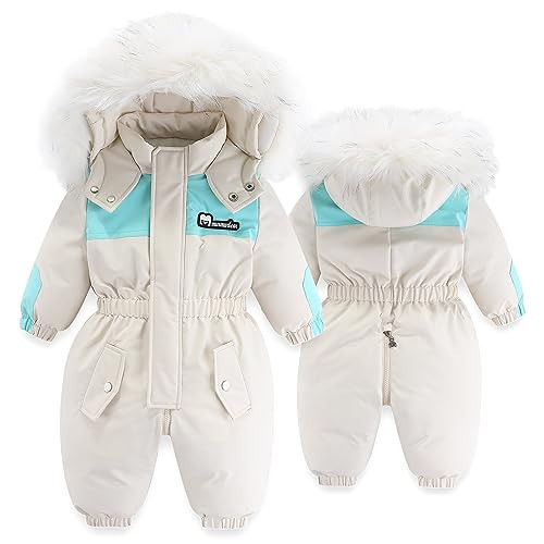 Fairy Baby Toddler Winter Snowsuit Skisuit Onepiece Jumpsuit Hooded Jacket Coat Windproof Outwear Baby Kids White 4-5T | Amazon (US)