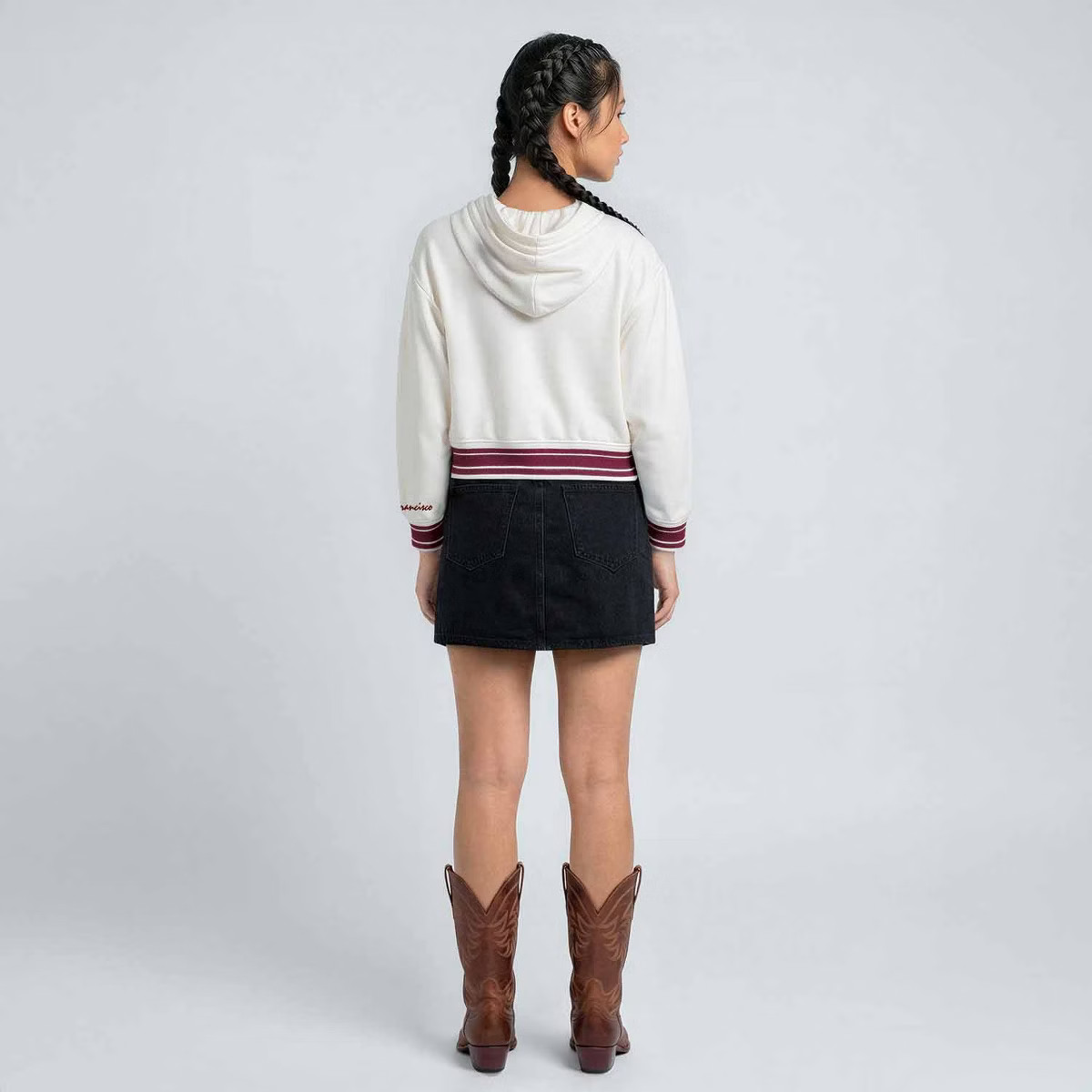 NFL San Francisco 49ers Women's Champion Natural Cropped Hoodie - XL | Target