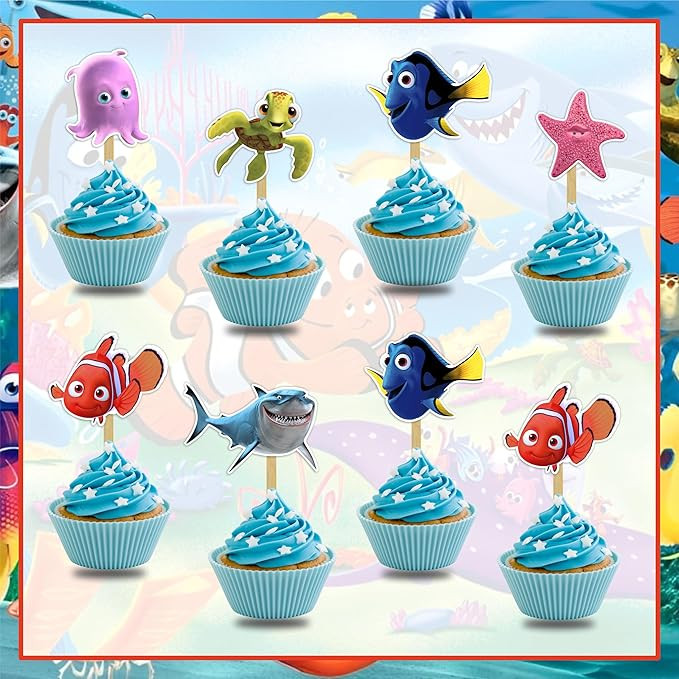 "Findng Nmo Cupcake Topper | Ocean Theme Party Decor | Underwater Birthday Celebration | Fun Cake... | Amazon (US)