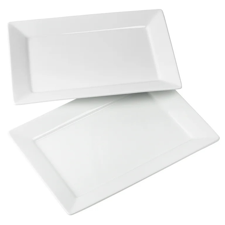 Better Homes & Gardens Porcelain Rectangle Platter Set of 2 | Walmart (US)