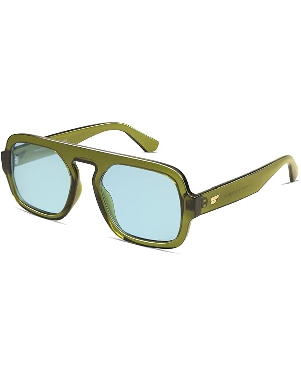VANLINKER Retro Square Aviator Sunglasses for Women Men 70s Vintage Style Trendy Flat Top Rectang... | Amazon (US)