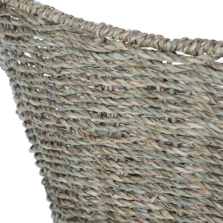 Mainstays Oval Natural Seagrass Storage Basket with Cut-Out Handles - Walmart.com | Walmart (US)