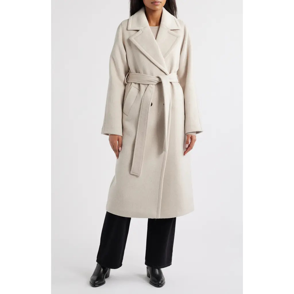 Bernardo Tie Waist Coat in Dove at Nordstrom Rack, Size X-Large | Nordstrom Rack