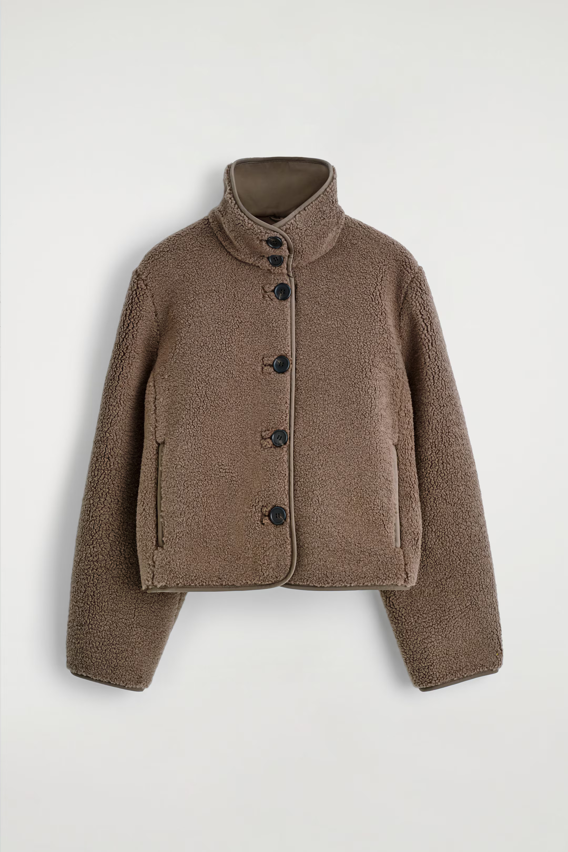 FUNNEL-NECK TEDDY JACKET - BROWN | COS US | COS (EU)