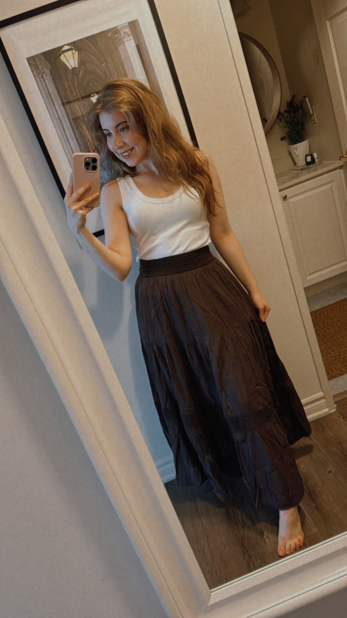 Cotton tank and skirt. 