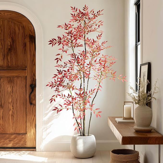 Tall Fake Bamboo Tree Large Artificial Nandina Trees Indoor Outdoor Realistic Floor Plant Potted ... | Amazon (US)