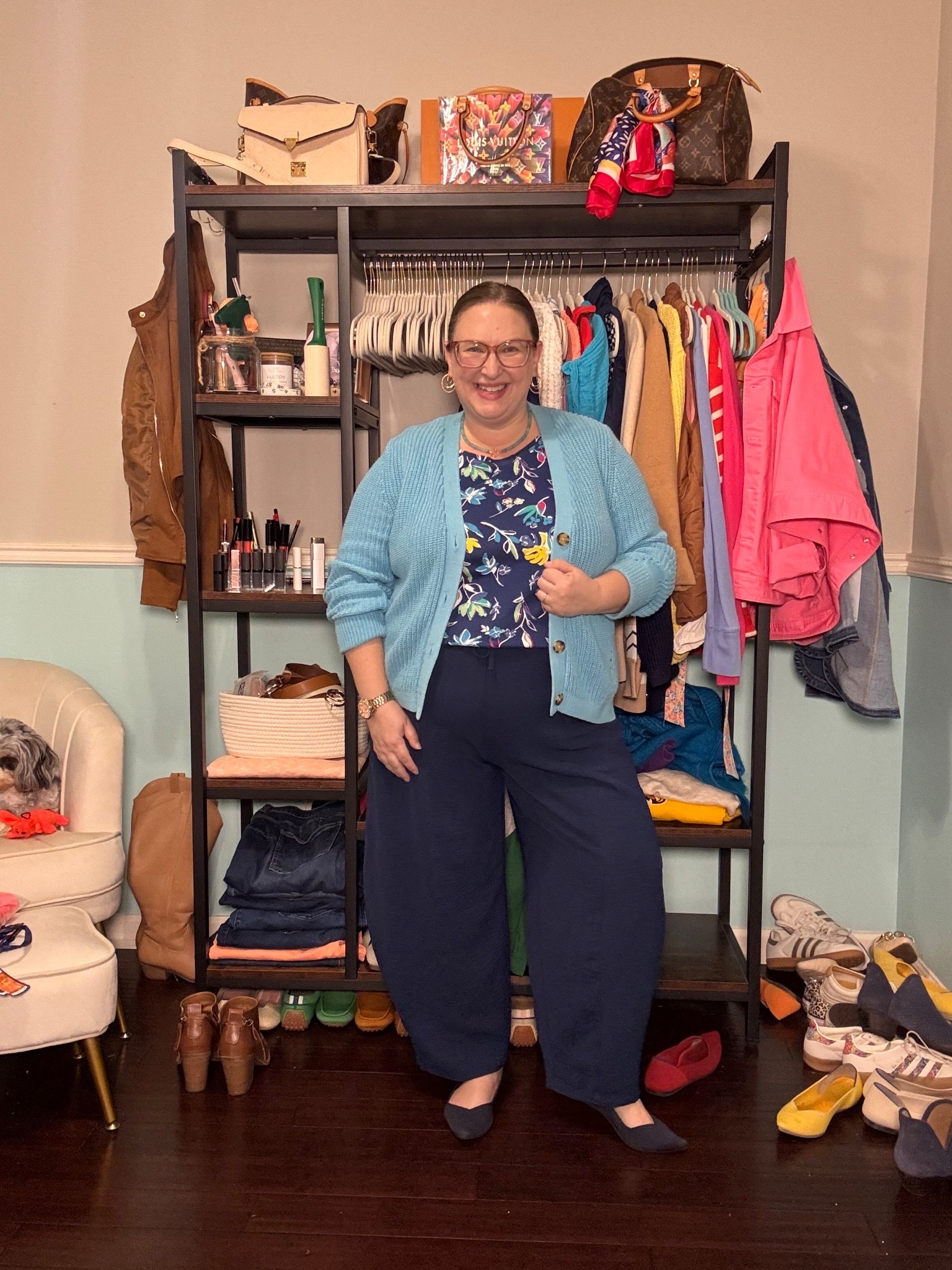 Cardigan is from Loft - it’s old
Shirt is old from Kohls, but I linked some other options for springs. Pants are true to size and petite friendly. I actually wore my drivers with these pants - I size up half in them  

#LTKPetite #LTKOver40 #LTKPlusSize
