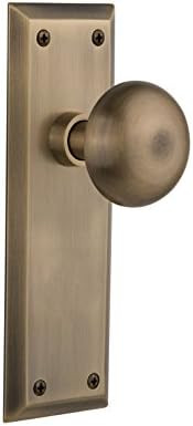 Nostalgic Warehouse New York Plate with New York Knob, Privacy - 2.75", Antique Brass | Amazon (US)