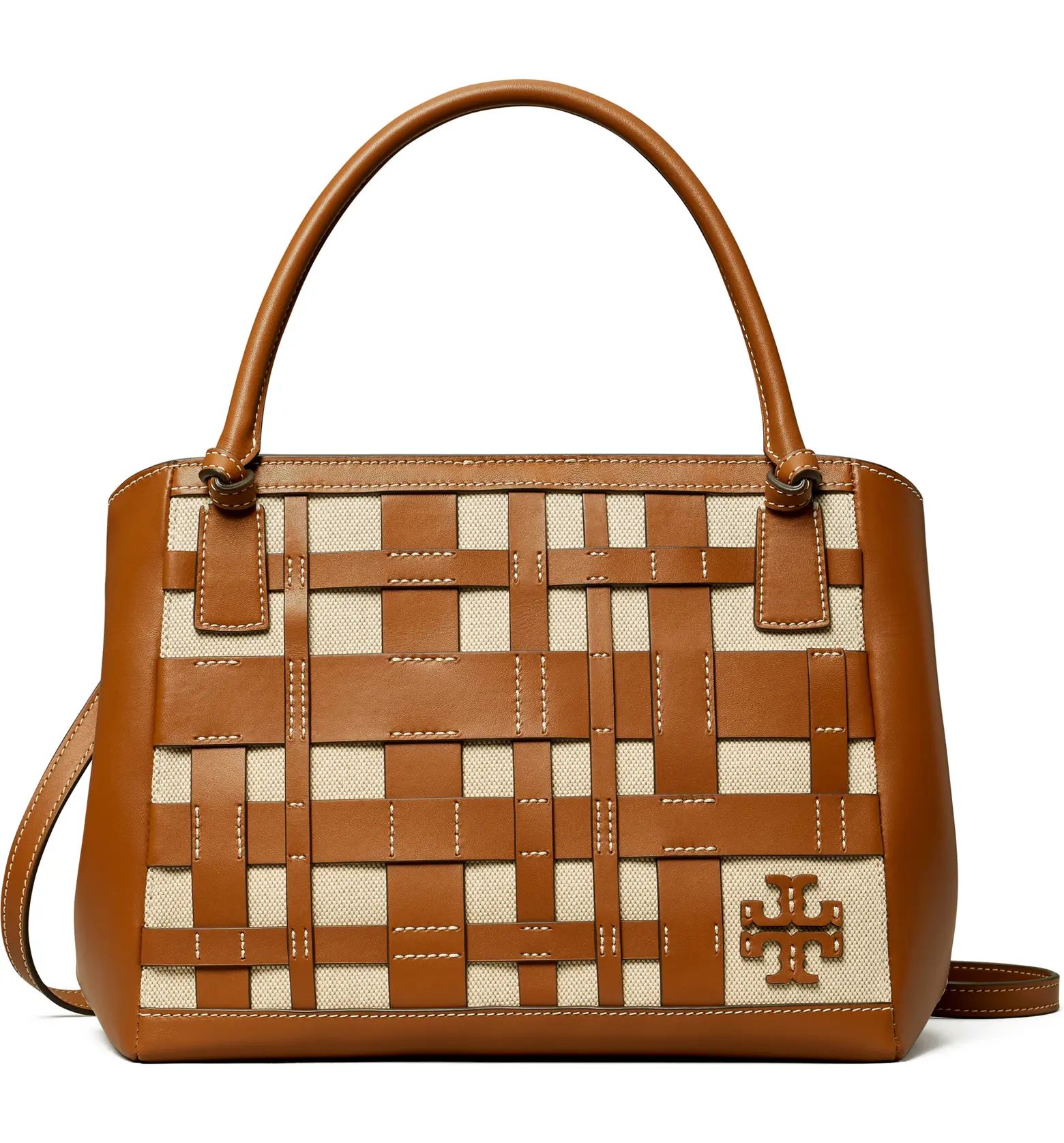 McGraw Canvas & Leather Woven Satchel | Nordstrom