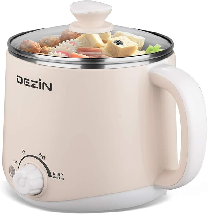 Dezin Electric Hot Pot, Rapid Noodles Cooker, Stainless Steel Mini Pot Perfect for Ramen, Egg, Pa... | Amazon (US)