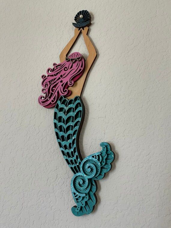 Mermaid Wall Art Beautiful Swimming Mermaid Mermaid Decor | Etsy | Etsy (US)